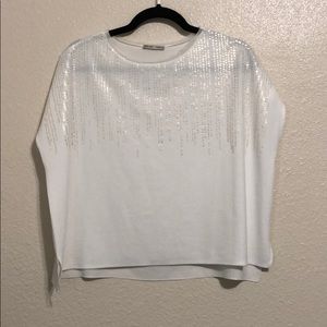 White with Gold Sparkle Top